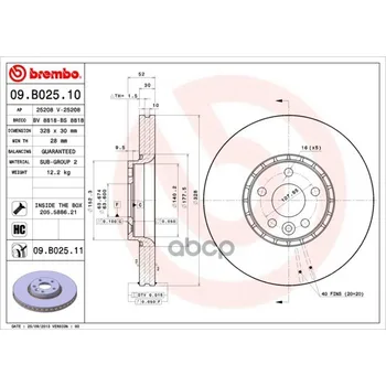

Disc brake front. UV coated Volvo XC60 (156) 05/08-brembo art. 09.b025.11