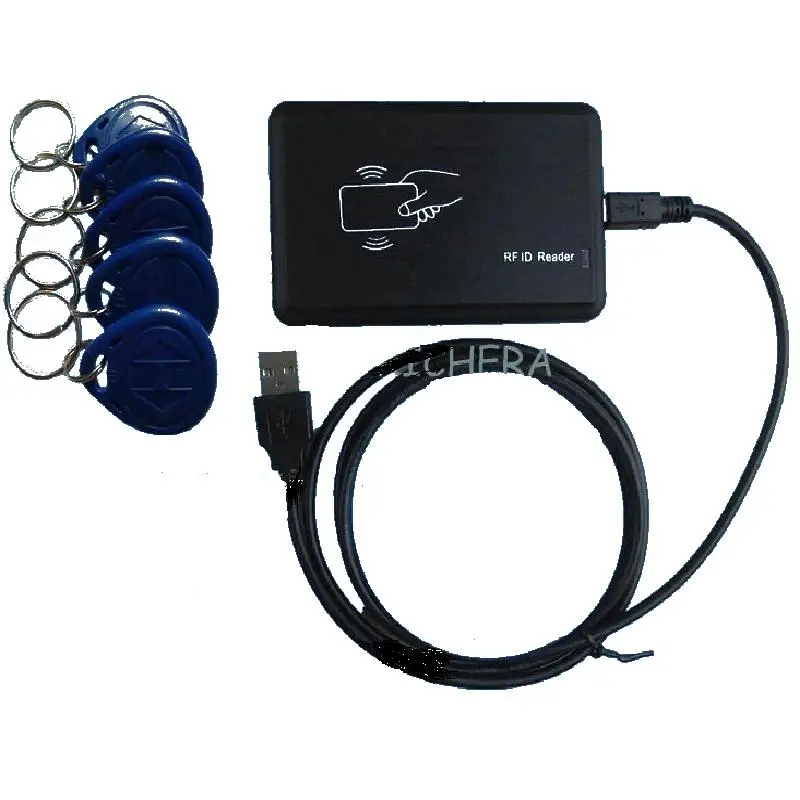 USB 125khz RFID ID card Read-write Device Copier Duplicate Compatible EM4100 EM4305 T5577 Rewritable Card & 5pcs Writable Tag