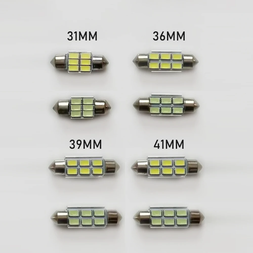 Белый 5630 чип 6 светодиодный 5630-6sm 31 мм 36 мм 39 мм Автомобильный светодиодный светильник Автомобильная внутренняя лампа для чтения двухконцевый декодирующий светильник