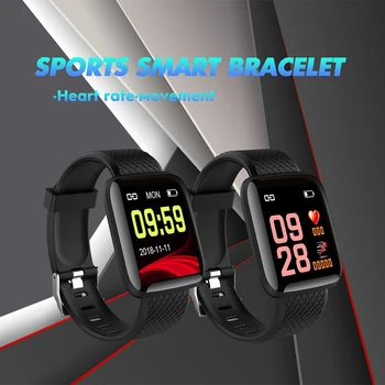 

116Plus Intelligent BT Watch Smart Band Fitness Tracker Universal Step Counter Heart Rate Monitor Sport Smart Watch Wristband