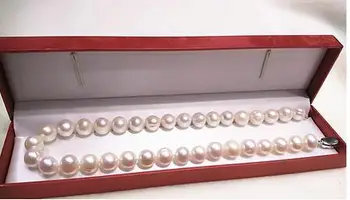 

classic natural 13mm south sea baroque white pearl necklace 18inch 925s KKK