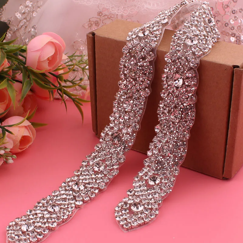 Bridal Belt Crystal Ribbons Handmade Silver for Wedding Evening Dresses bridal waistband bridal garter belt bridal dress decoration