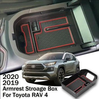 

Car Centre Console Storage Box Armrest Car Glove Storage Box With Non-Slip Pad For Toyota RAV4 RAV 4 2019 2020 Accessories