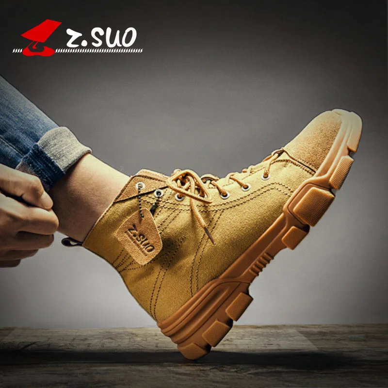 

ZSuo Autumn & Winter Martin Boots Men's Fashion High Shoes Retro Boots Men's Workwear MEN'S SHOES Mid-top Short Boots Zs928