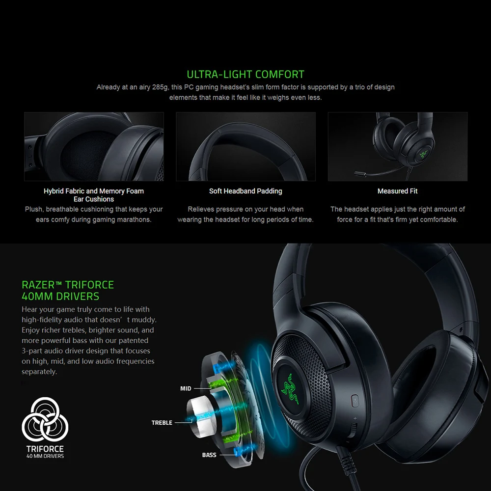 Headset Gaming Razer Kraken V3 X dengan 
