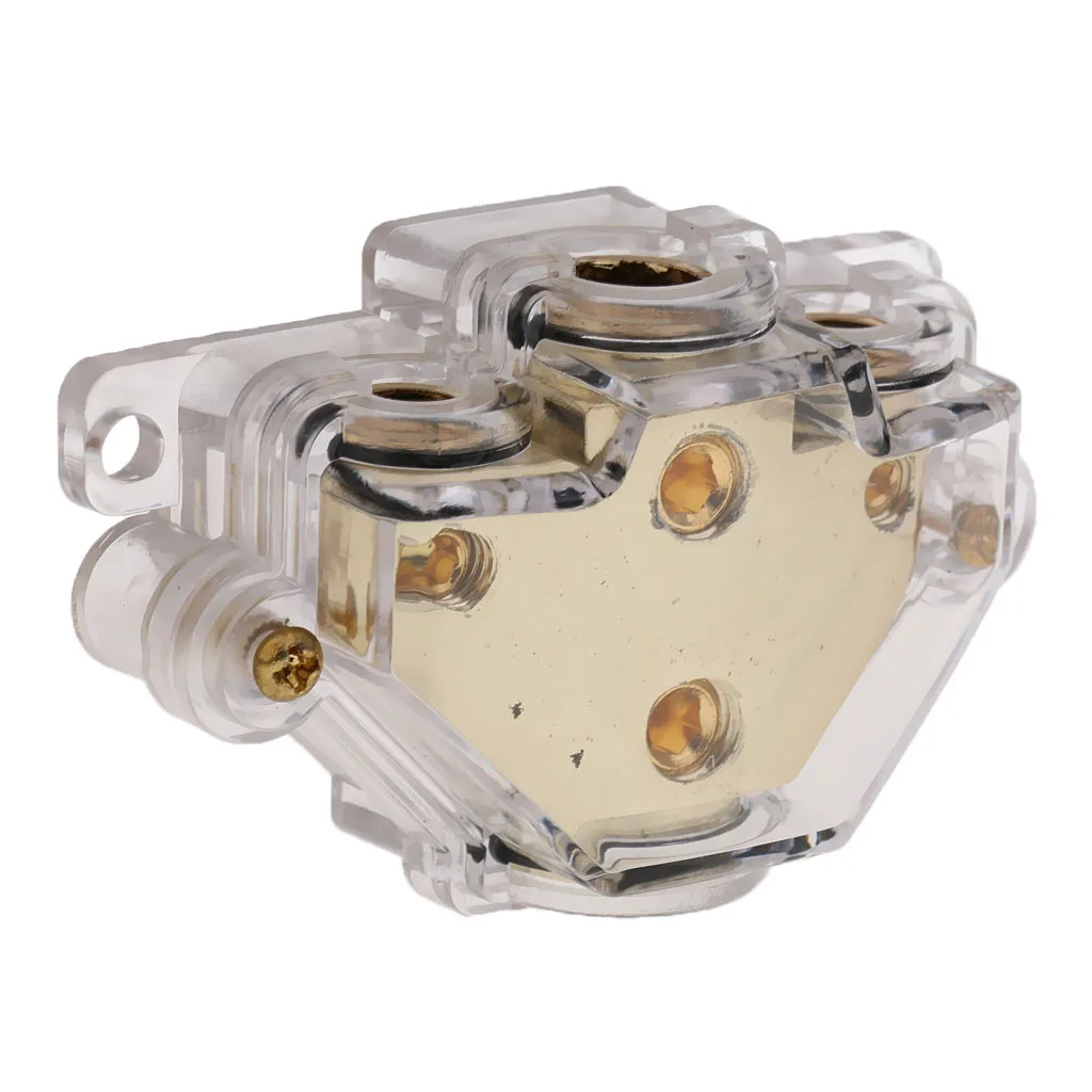 3-Way 2/4 Ga Car Audio Amp Power Ground Cable Splitter Distribution Block