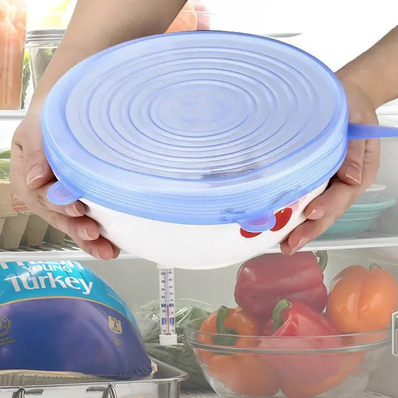 6 пар/набор Cozinha Frutas Alimentos Frescos Capa de Silicone duravel reutzasvel пищевая заставка Cobre Ferramenta Da Cozinha mаquina