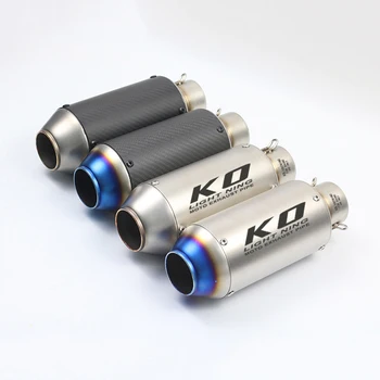 51mm Universal Motorcycle Exhaust Tail Pipe Without Silencer Stainless Steel Carbon Fiber 235mm Modified For ATV Street Bike