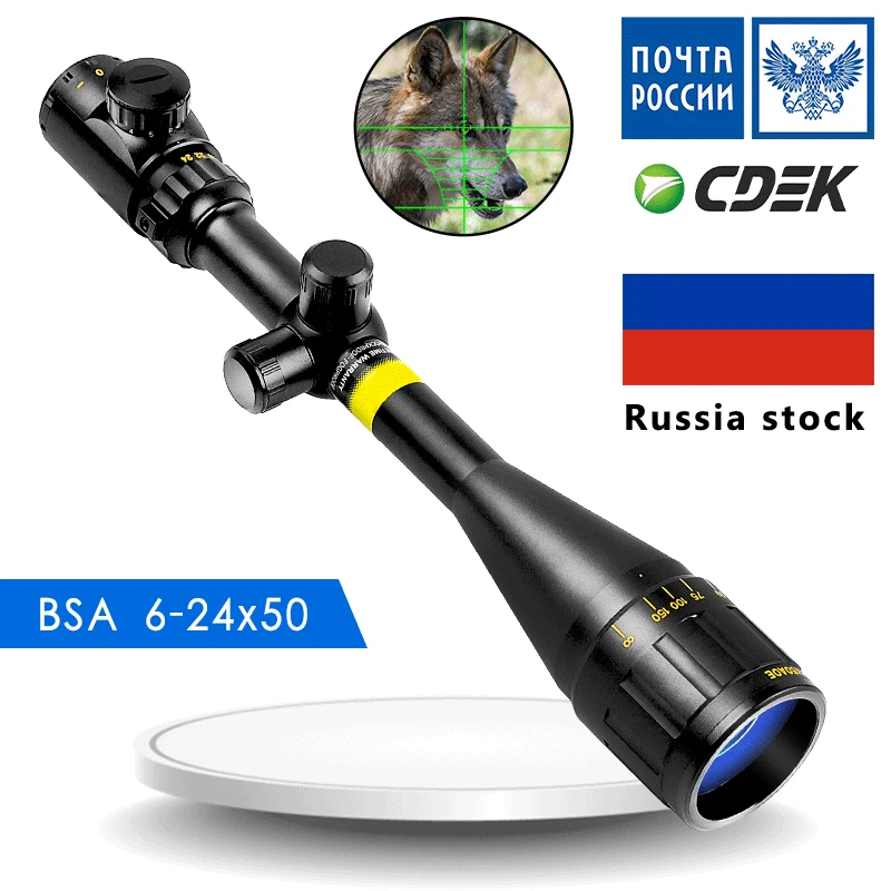BSA оптика 6 24x50AOE тактический прицел красный зеленый с подсветкой Прицел