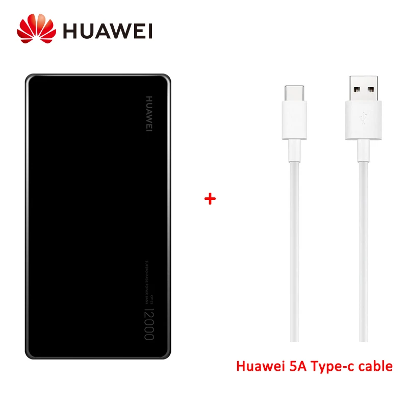 add Type-C cable Huawei 12000mAh 40W SuperCharge Power Bank for Phones,Laptop and Game Devices - Цвет: add Type-C cable