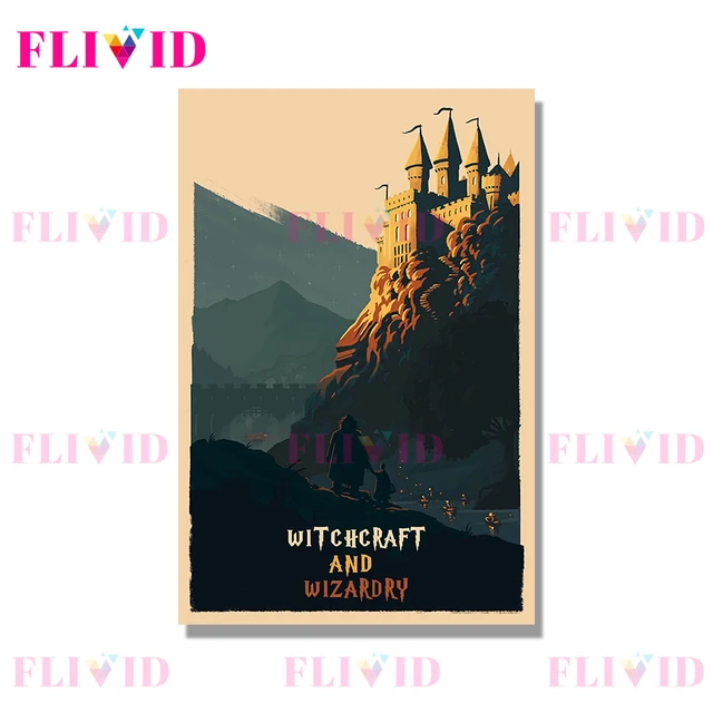Famous Movie Witchcraft School Cartoon Scenery Nordic Poster Wall Art Canvas Painting Wall Pictures For Living Room Unframed R