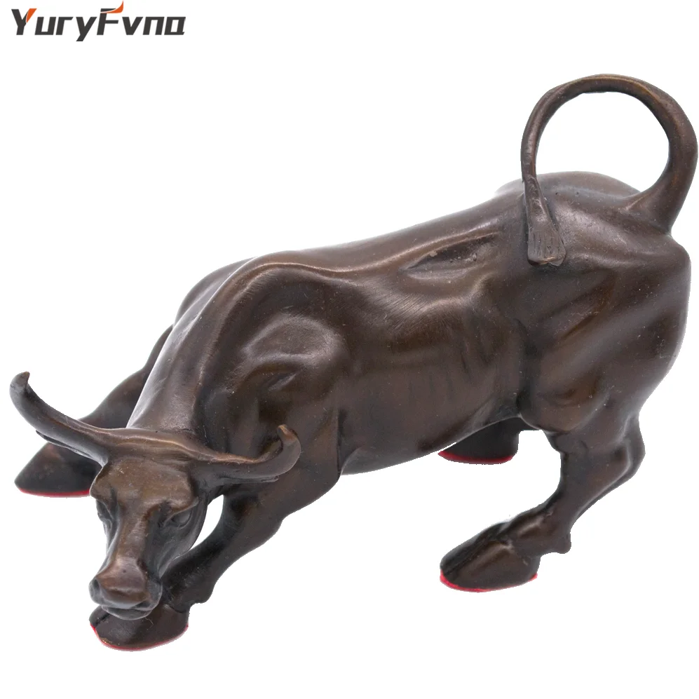 YuryFvna настенная бронзовая латунная статуя быка настенная уличная статуя быка фэн-шуй скульптура украшение дома офиса подарок