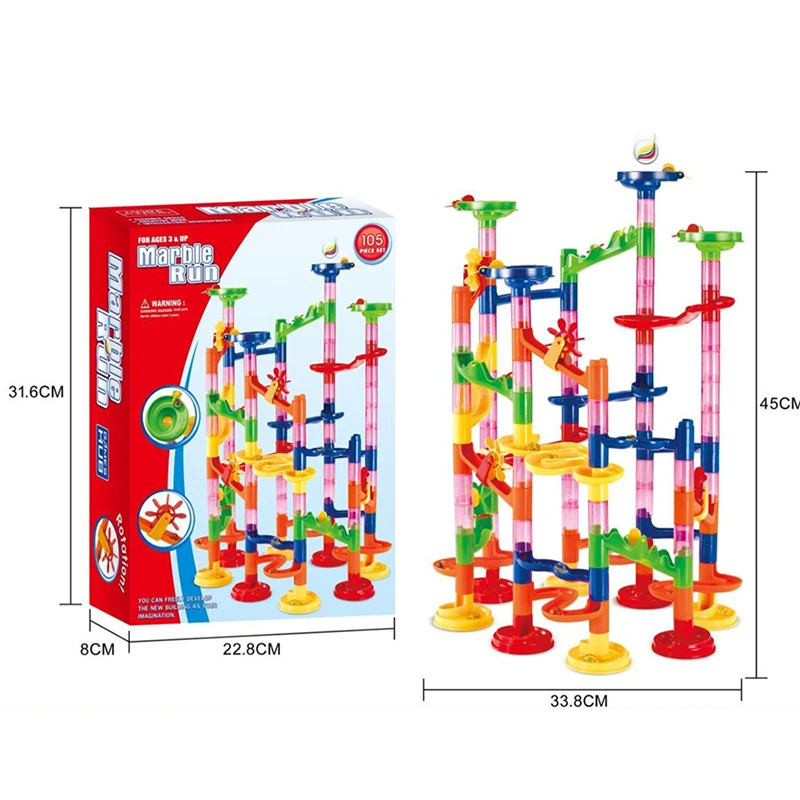 DIY Track Pipe Building Blocks For Children Ball Circuit Marble Race Run Maze Balls Educational Toys Gifts Blocks Kids Toys #20