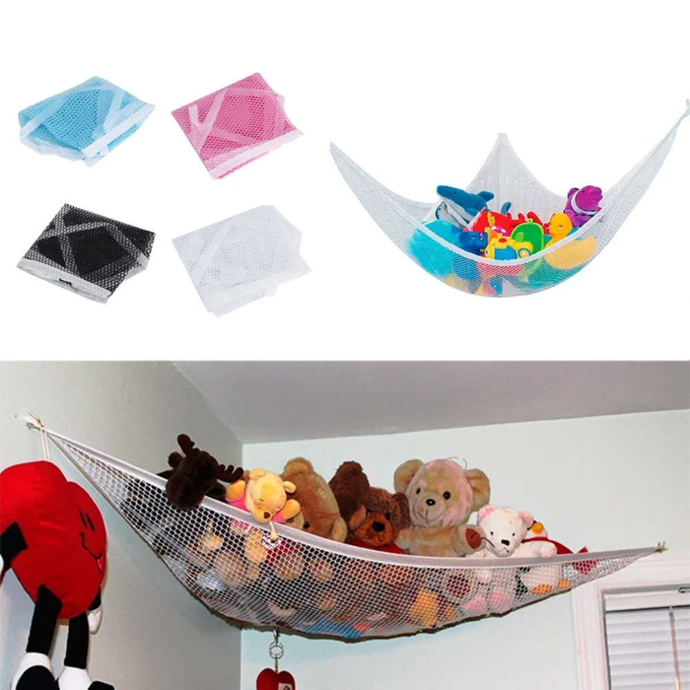 

Cute Children Room Toys Hammock Net Stuffed Animals Toys Hammock Net Organize Storage Holder 4 Colors 80*60*60cm