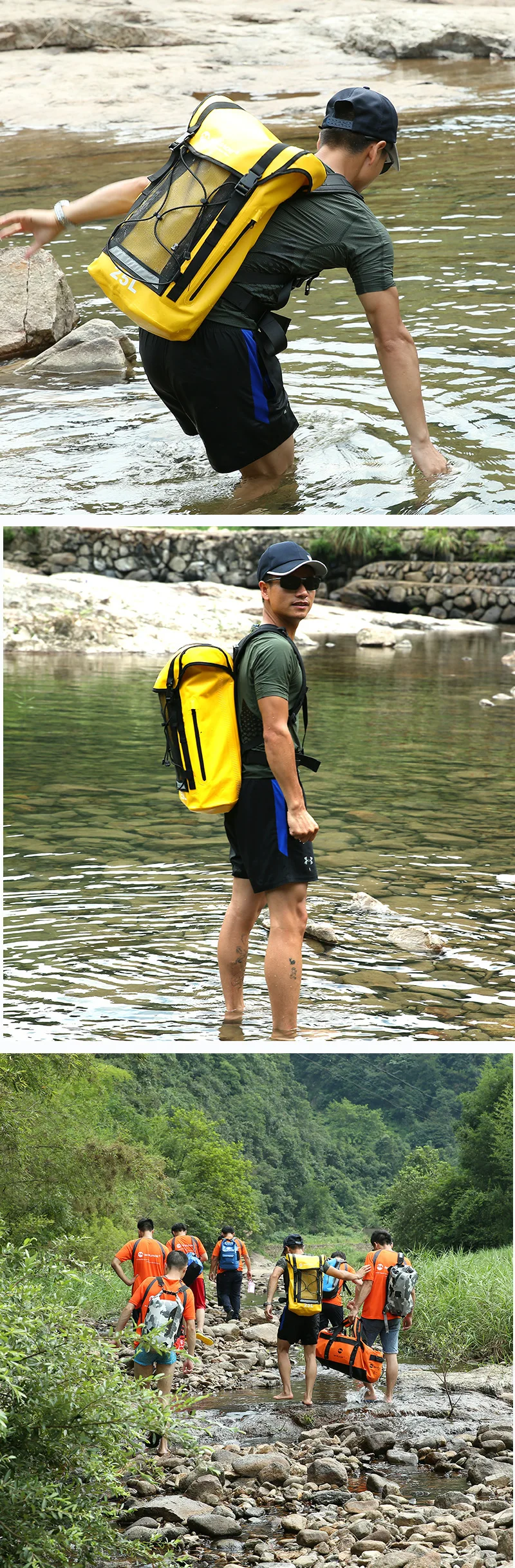 25л большой емкости открытый складной легкий скалолазание мешок водонепроницаемый Приморский Дайвинг серфинга дрейфующий сетчатый рюкзак для хранения