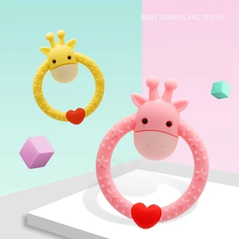 

2020 New Cute Cartoon Baby Teethers Pacifier Cartoon Deer Teething Nursing Silicone Molar Toys Infants Durable Dental Care