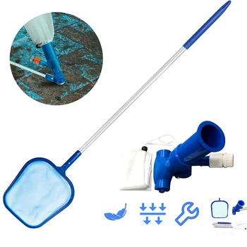 

Pool Cleaning Kit with Telescopic Pole Pond Vacuum Cleaner Landing Net Pool Cleaning Set for Swimming Pools
