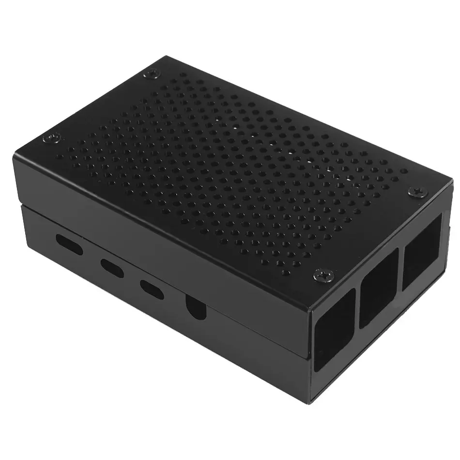 Black Raspberry Pi 4 кейс, алюминиевый кейс металлический корпус для Raspberry PI 4 Модель B - Цвет: Black