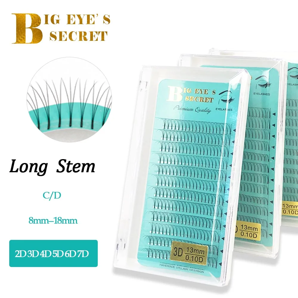 

BES Lashes Premade Volume Wide Fans 2D3D4D5D6D Long Stem Russian Volume Professional Eyelash Extensions Faux Mink Heat Bonded