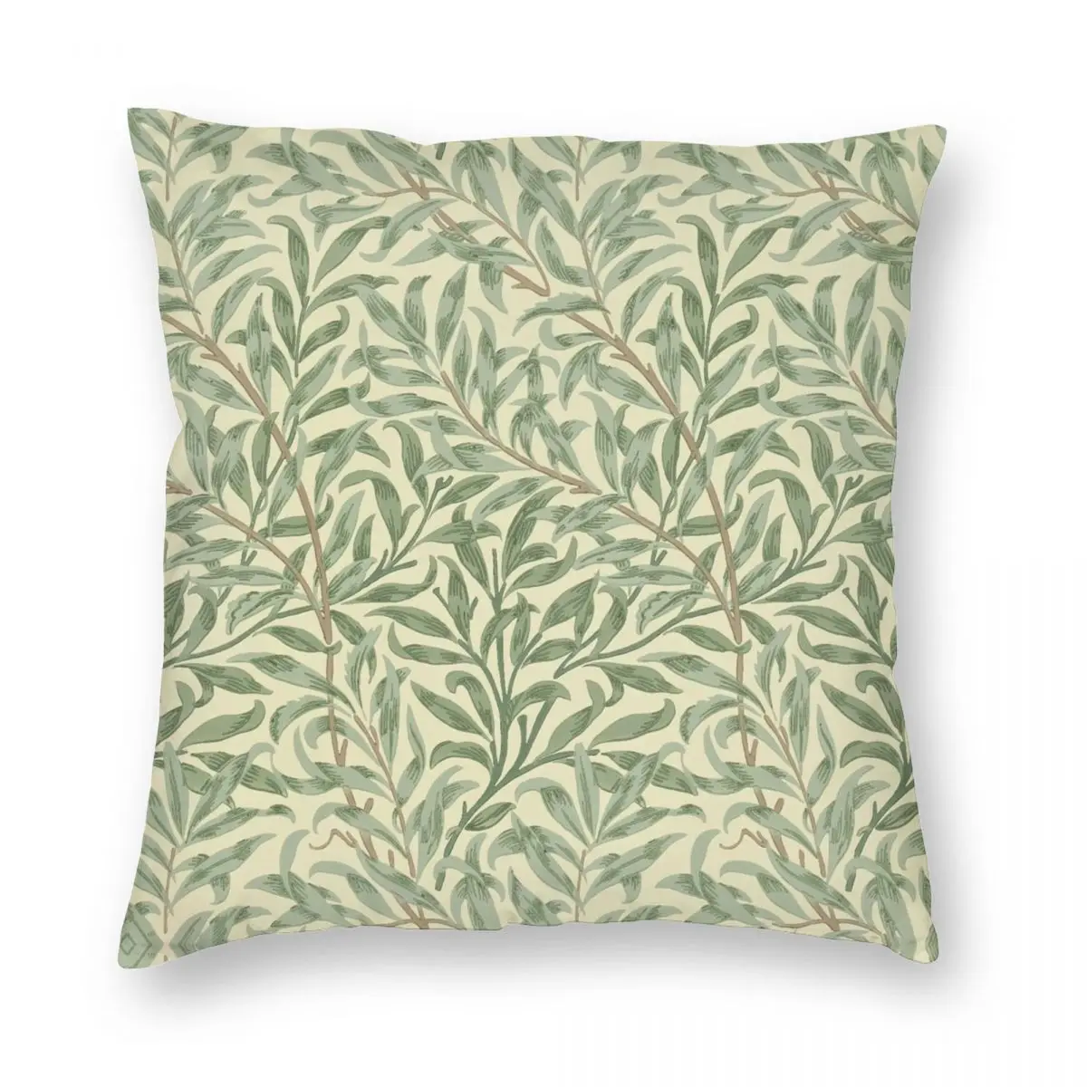

William Morris Willow Boughs Square Pillowcase Polyester Linen Velvet Printed Zip Decor Pillow Case Home Cushion Cover 45x45