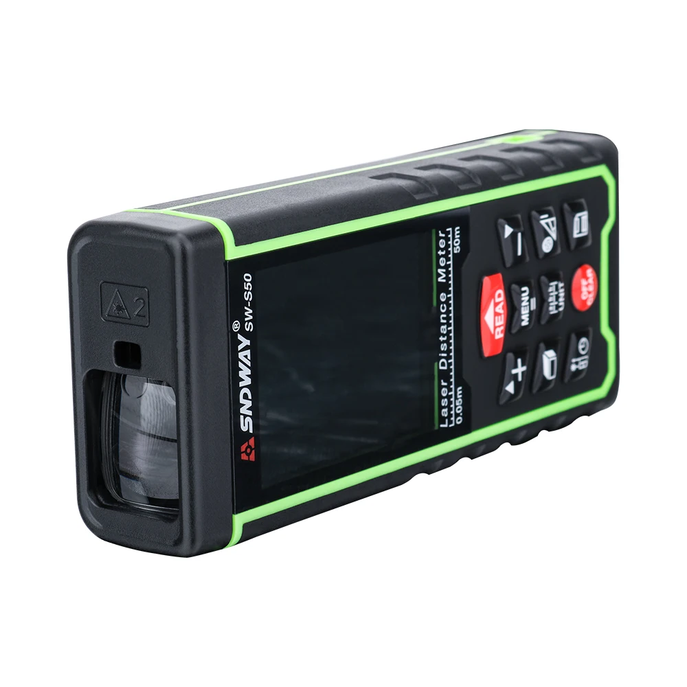 SNDWAY Laser Distance Meter 50m 164ft Laser Rangefinder Trena Build Instrument Measuring Tool LCD Display Rechargeable Battery