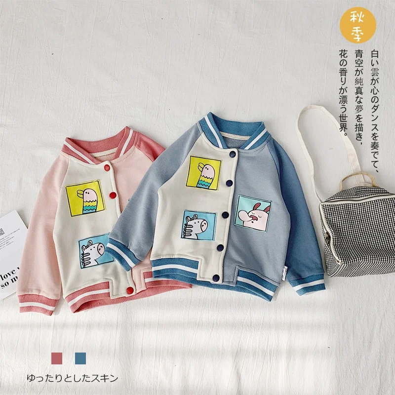 New Spring Baby Girl Boy Outerwear 1-7T Cute Fashion Toddler Baby Clothes Cartoon Print Casual Sweatshirt Kids Outfits Tops