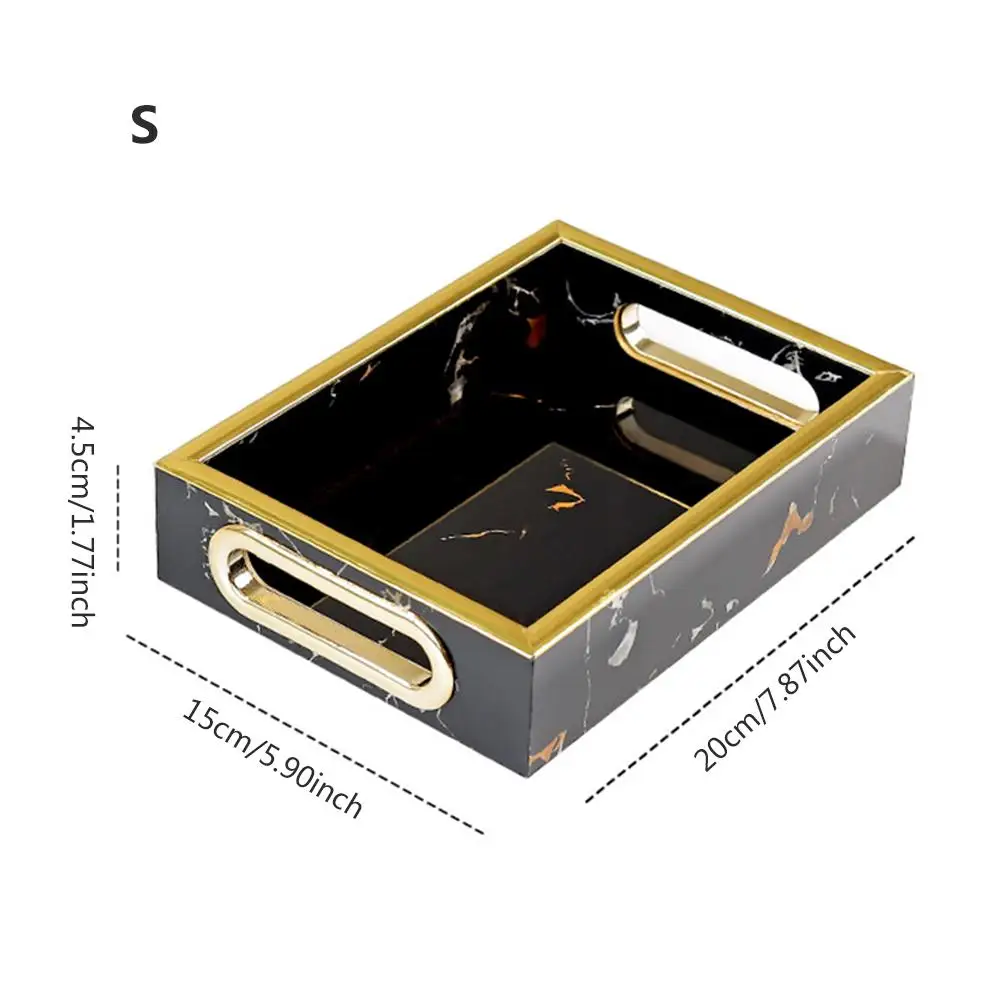Поднос для хранения ювелирных изделий, Европейский мраморный поднос, многофункциональный поднос для хранения, десертная тарелка для хранения фруктов и закусок#4W