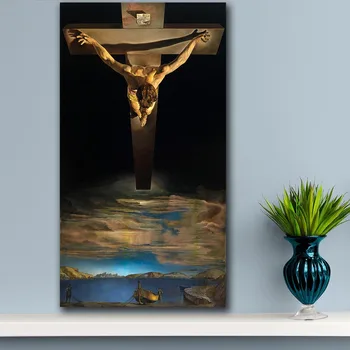 

Salvador Dali-christ-of-saint-john-of-the-cross Wall Art Wall Pictures for Living Room Home Decor Oil Painting on Canvas Prints