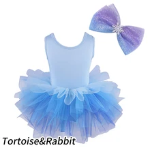 Балетное платье-пачка принцессы для девочек, 2 предмета профессиональное детское танцевальное праздничное платье костюм для сцены свадебное платье для девочек возрастом от 2 до 8 лет, Эльза