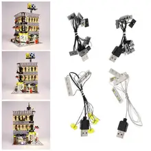 Светодиодный светильник, набор для 10211 Grand Emporium, питание от USB, Bricklite, применимый уличный вид, серия 10211, здание торгового Магазина