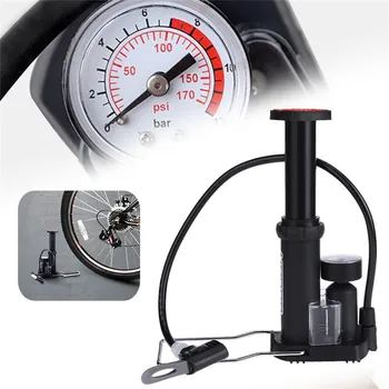 

Track Pump Car Motorcycles 170PSI Schrader Basketball Pump Motorcycle Tyre Hand Inflator with Gauge Bicycle Bike Tyre