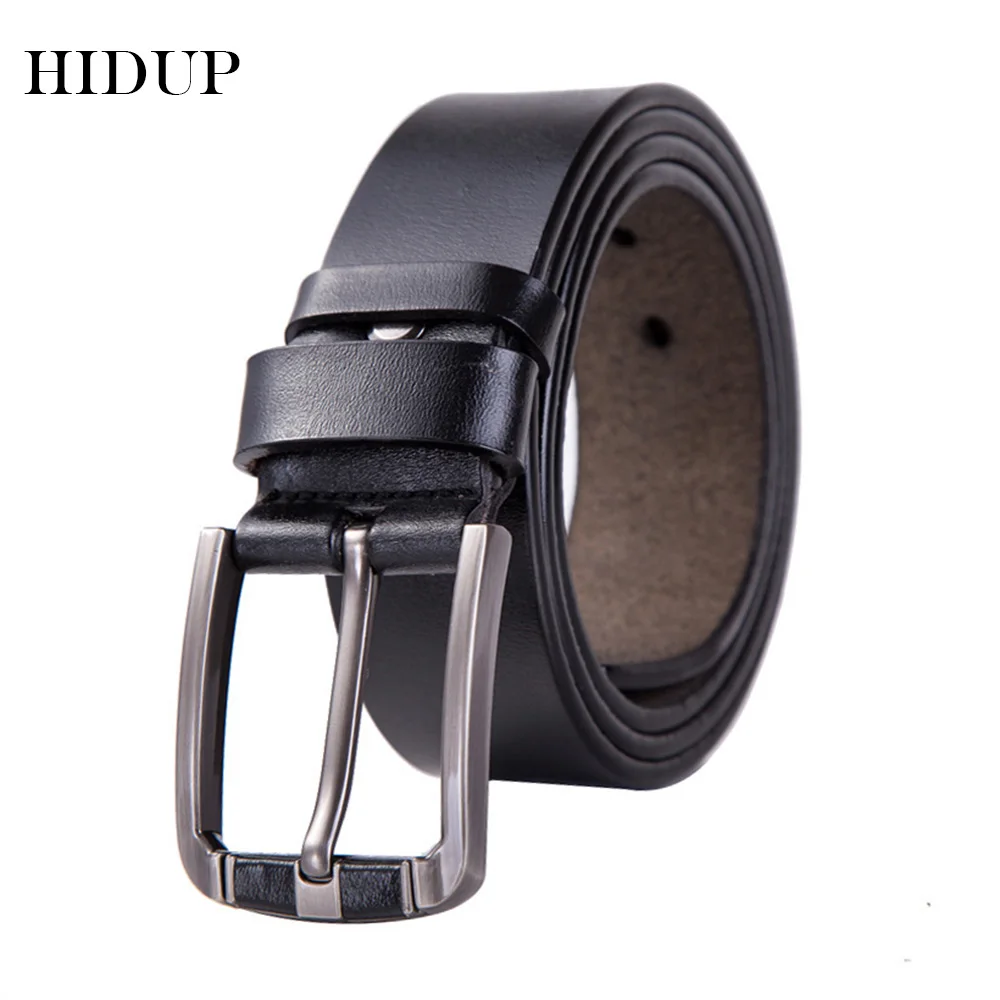 HIDUP 2022 Retro Model Genuine Leather Belts Quality Cowhide Alloy Pin Buckles Zinc Metal Belt Jeans Accessories for Men NWJ366 hidup retro model top quality cowhide belt alloy pin buckles genuine leather belts jean accessories for men 10 years used nwj754