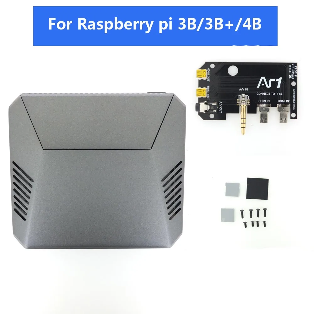 Raspberry Pi 3B/3B +/4B алюминиевый корпус встроенный вентилятор со смарт выключателем