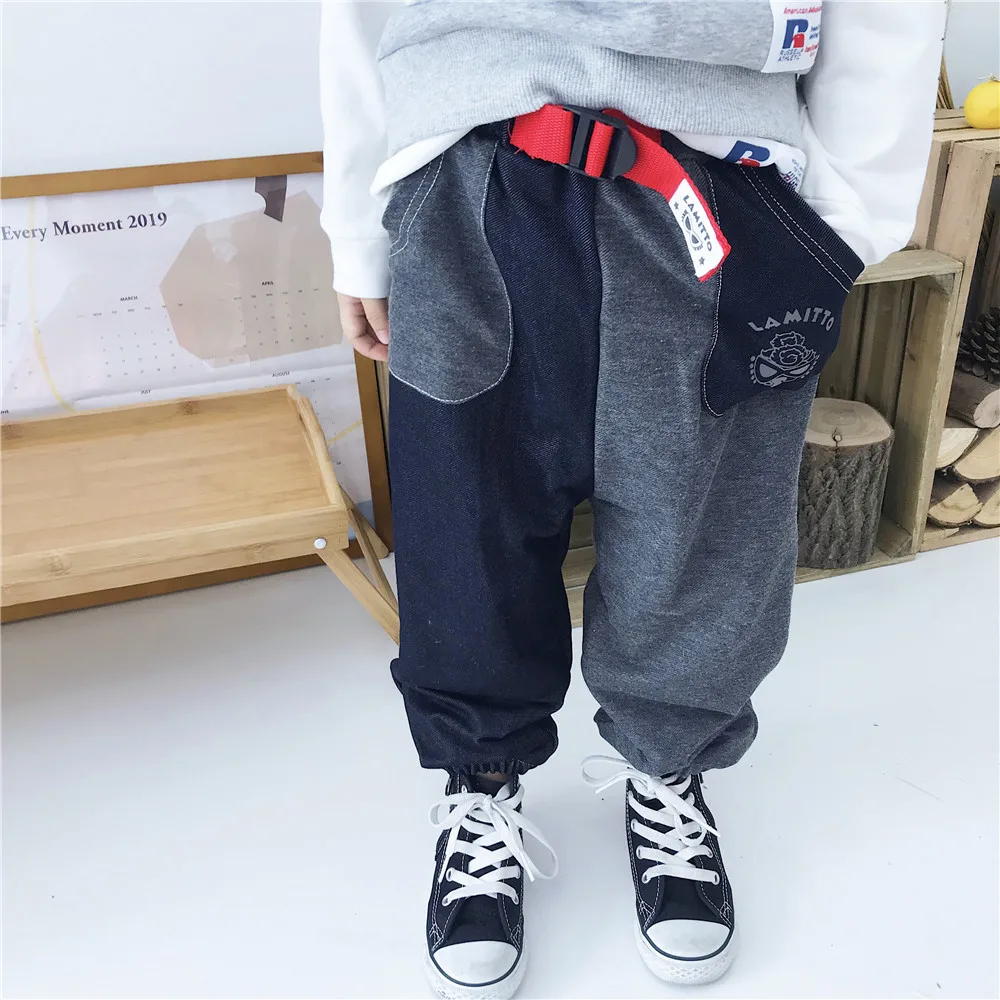 Tonytaobaby/новая осенне-зимняя одежда для мальчиков и девочек, детская одежда мягкие эластичные Короткие Плюшевые джинсы штаны для мальчиков