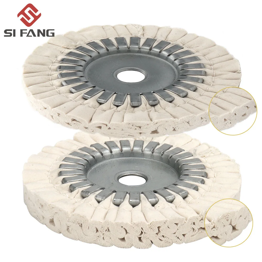 1pc 6 "Baumwolle Atemwege Polieren Rad 150*22mm Tuch Öffnen Bias Polieren Buffs Rad Schleif Werkzeug für Bench Grinder – Detail 10