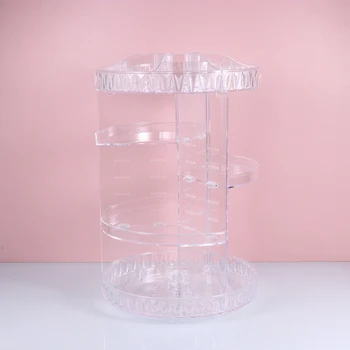 

1pcs Storage Durable Cosmetics Display Shelf Rhinestone Texture Acrylic Cosmetics Storage Box Rotative Cosmetics Storage Shelf
