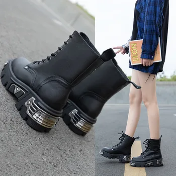 

autumn winter 2019 thick bottomed and Motorcycle boots children's new high-rise boots