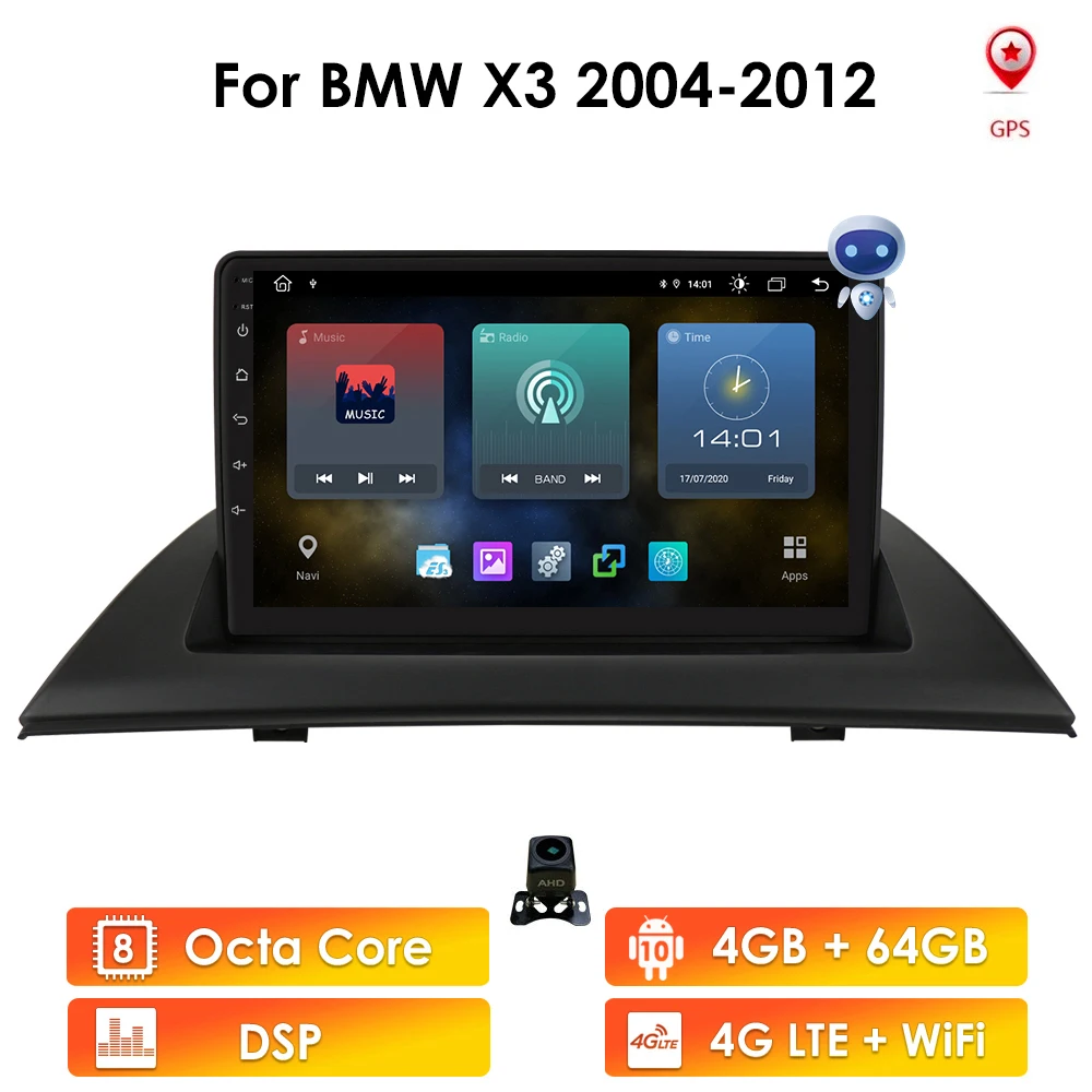 Авторадио 2din Android 10 Автомобильный мультимедийный плеер для BMW X3 E83 2004-2012