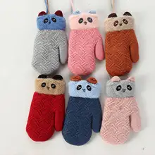 Wecute/Новинка года; детские варежки с рисунком панды; милые теплые перчатки; детские перчатки; зимние Бархатные утепленные детские перчатки
