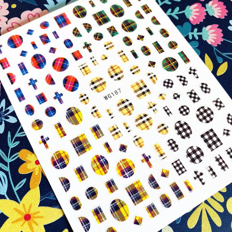 Newest WG 187 188 189 Marble pattern 3d nail art sticker nail decal stamping export japan 3