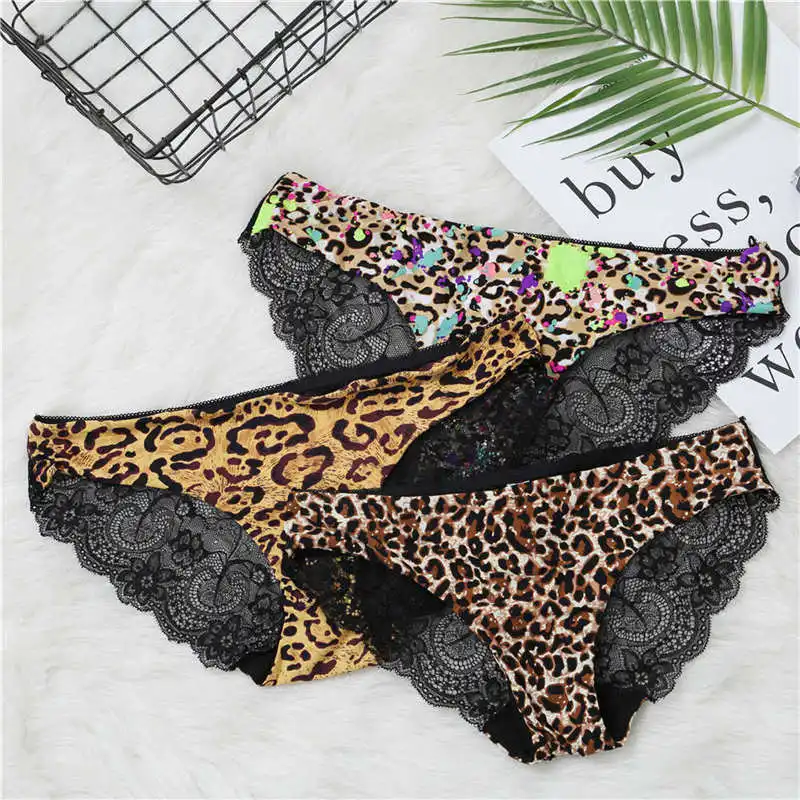 Sexy Seamless Lace Brief For Women Sexy Lace Ice Silk Underwear 21 Color Fashion Soft Lingerie Female Panties