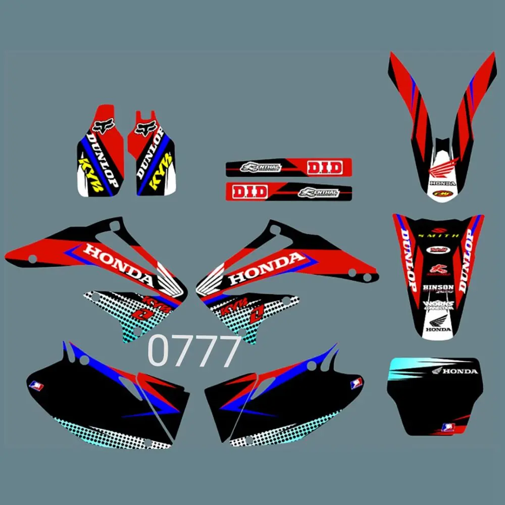 

New Full Graphics Decals Stickers Custom Number Name Glossy Bright Stickers Waterproof for HONDA CRF450 2002-2004