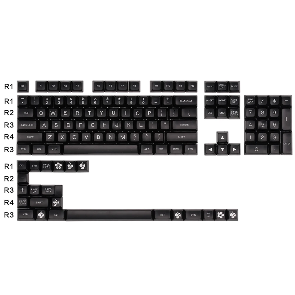 

127 клавиш ABS ключ крышка s для Cherry Mx Переключатель механическая клавиатура Filco черный ключ крышка Замена DIY клавиатура украшение