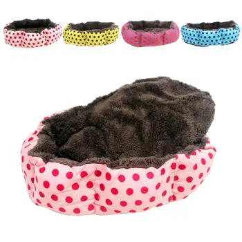 

Dots Printing Kennel Plush Dog Cat Nest Pets Sofa Winter Warm Dog Bed Pet Dog House Soft Pets Sleeping Mat Puppy Kitten Cushion