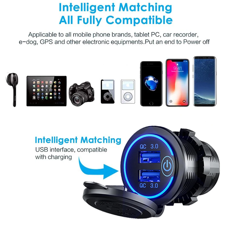 36W QC 3.0 ġ ġ    ڵ Ʈ Ʈ  USB  , ȭ º ī޶ GPS DVR