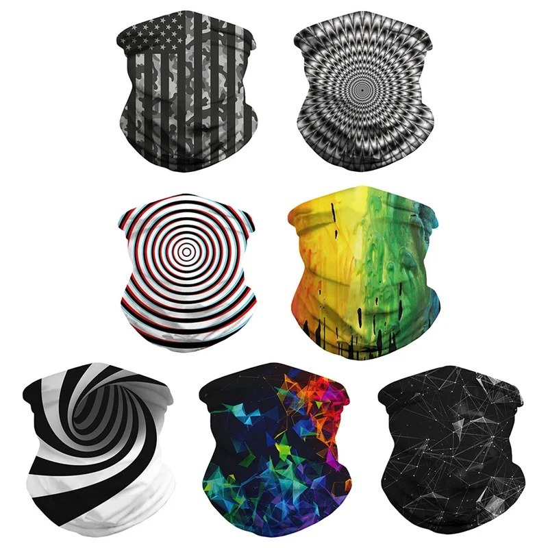 

Printed Carnival Festival Mask Sports Riding Mask No Brim Hat Wristband Scarf