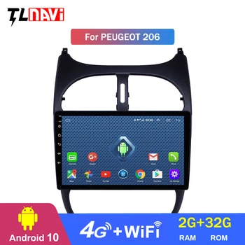 

4G LTE 2G RAM GPS Autoradio HD Touchscreen Car Radio Audio 9 inch Android 10 for Peugeot 206 2000-2016
