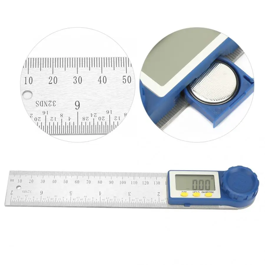 200mm Digital Protractor Goniometer Stainless Steel Angle Ruler Measuring Tool Protractor