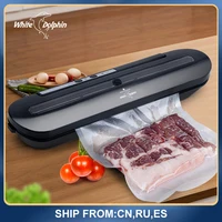 White Dolphin Kitchen Storage Packaging Vacuum Food Sealers Machine 220V 110V Sealing Machine With 10pcs Vacuum Bags 1