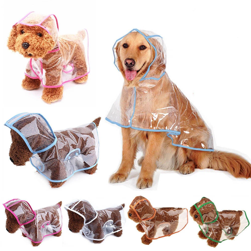 Pet Jacket for Rain Dog Transparent Raincoat Adjuastable Waterproof Coat Small Medium Large Dogs Hooded Windproof Design |